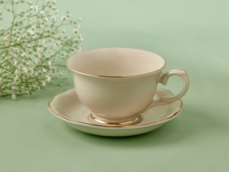 Tea Cup & Saucer - Ivory